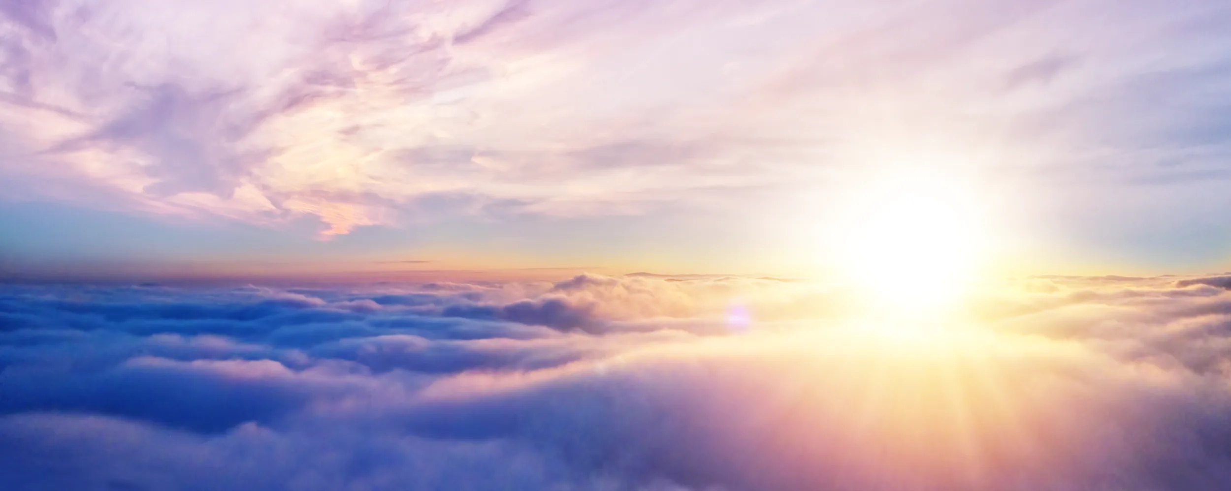 Beautiful Sunset Cloudy Sky Aerial View